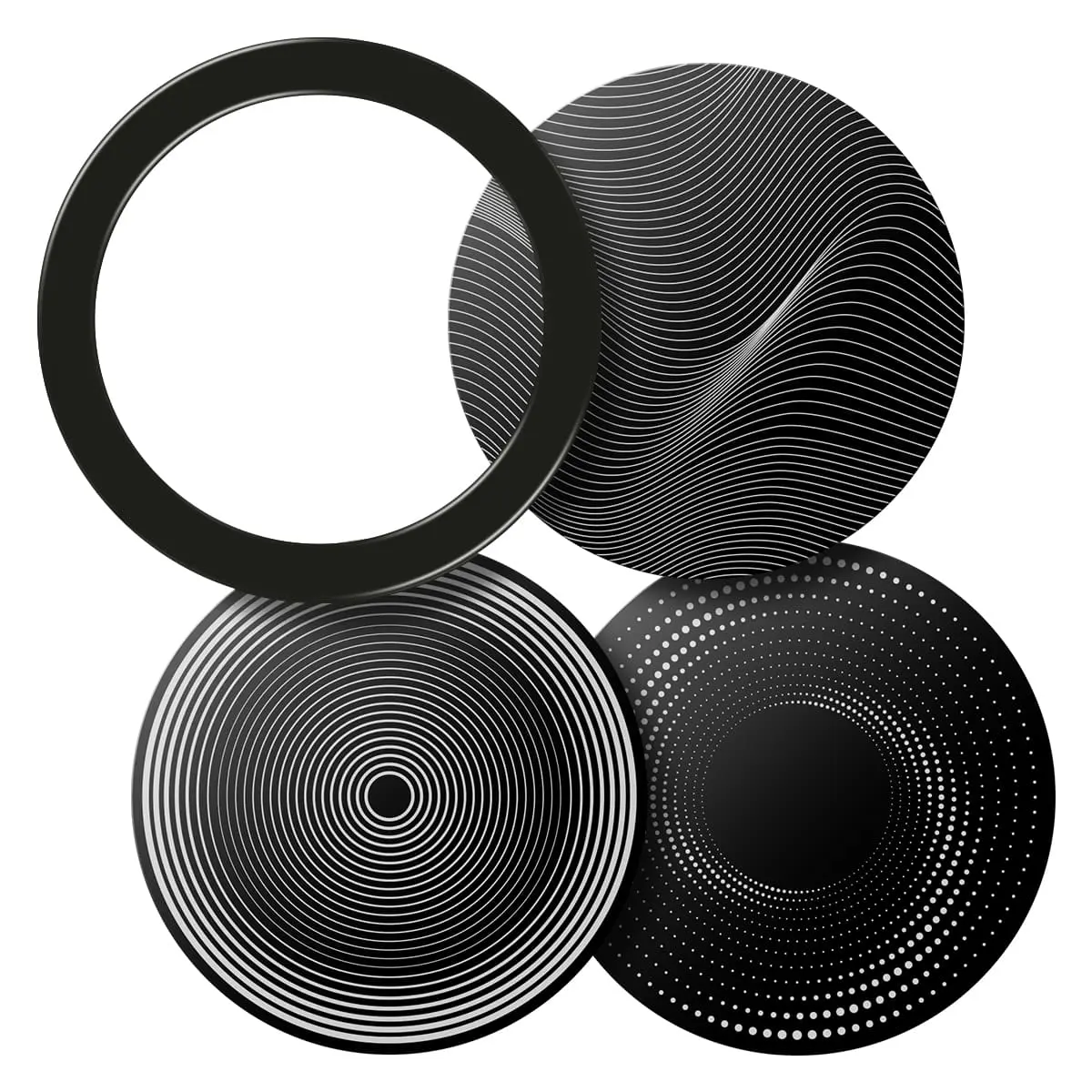 Set gegraveerde aluminium membranen “Drums” Set gegraveerde aluminium membranen “Drums”
