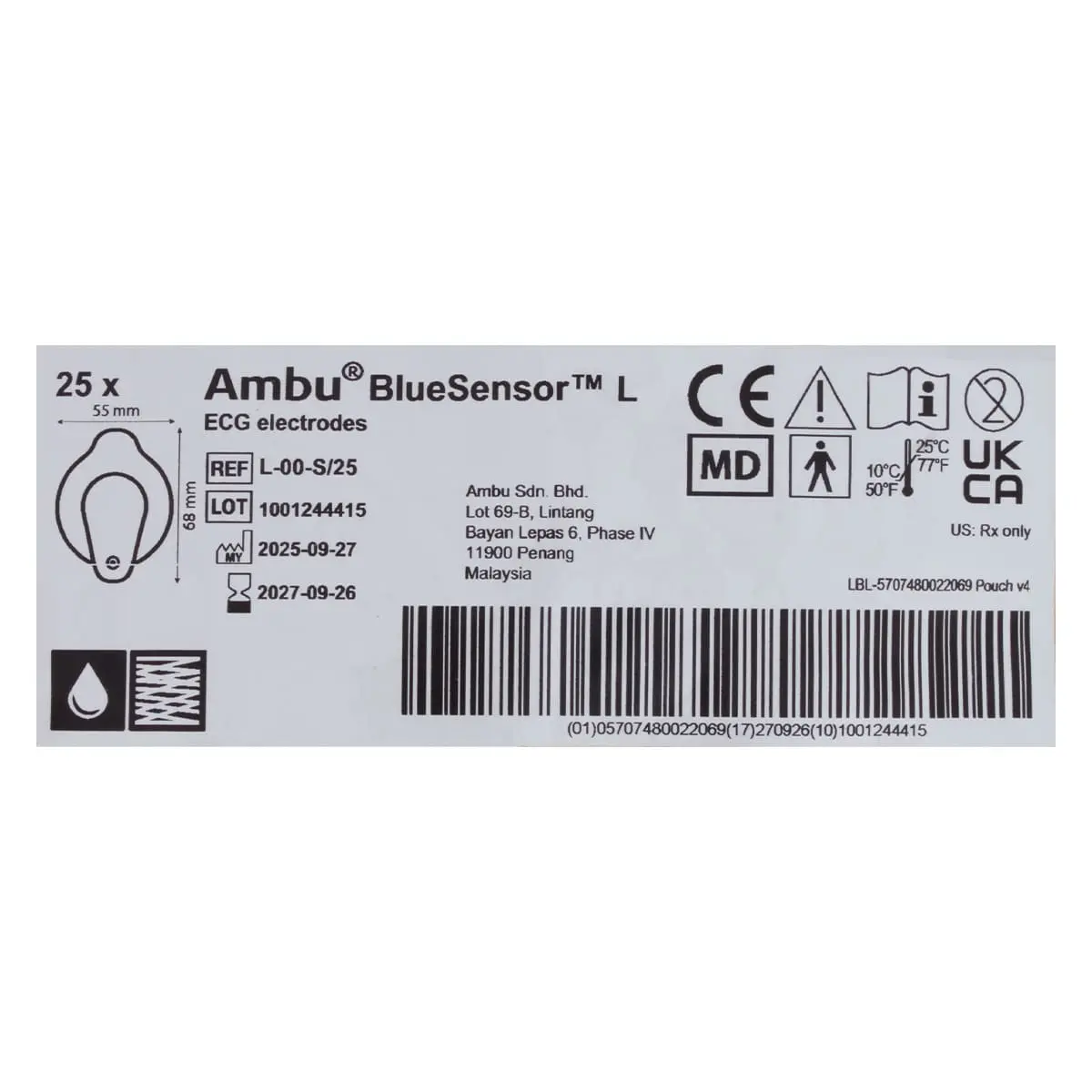 BlueSensor L-00-S/25 wegwerp-ECG-elektroden