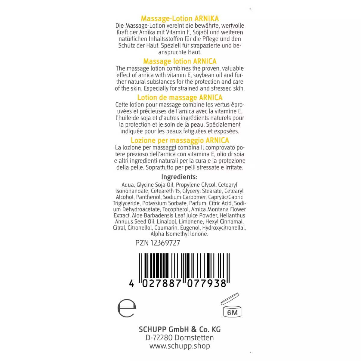  Arnica massage lotion