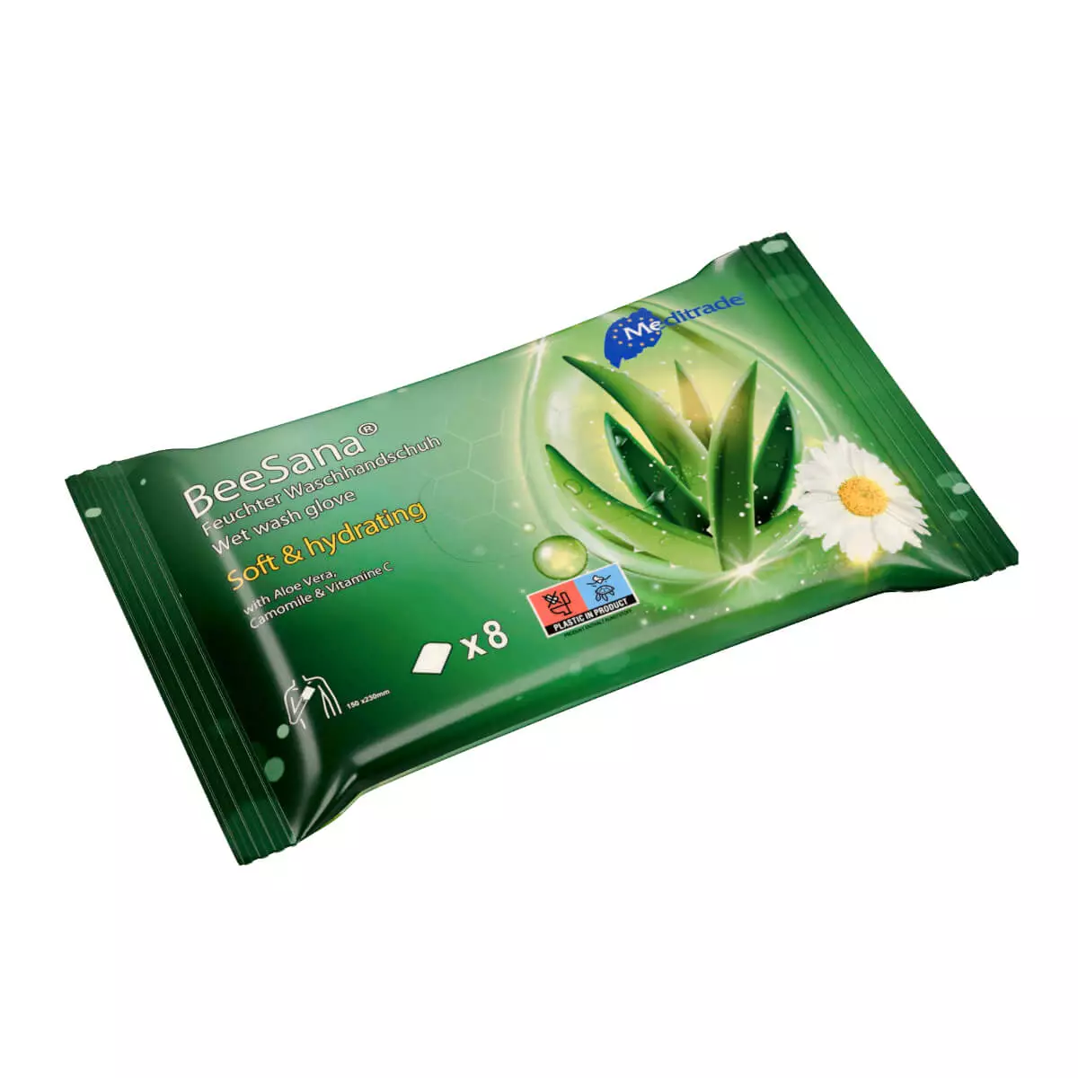  BeeSana Vochtige Washandschoen