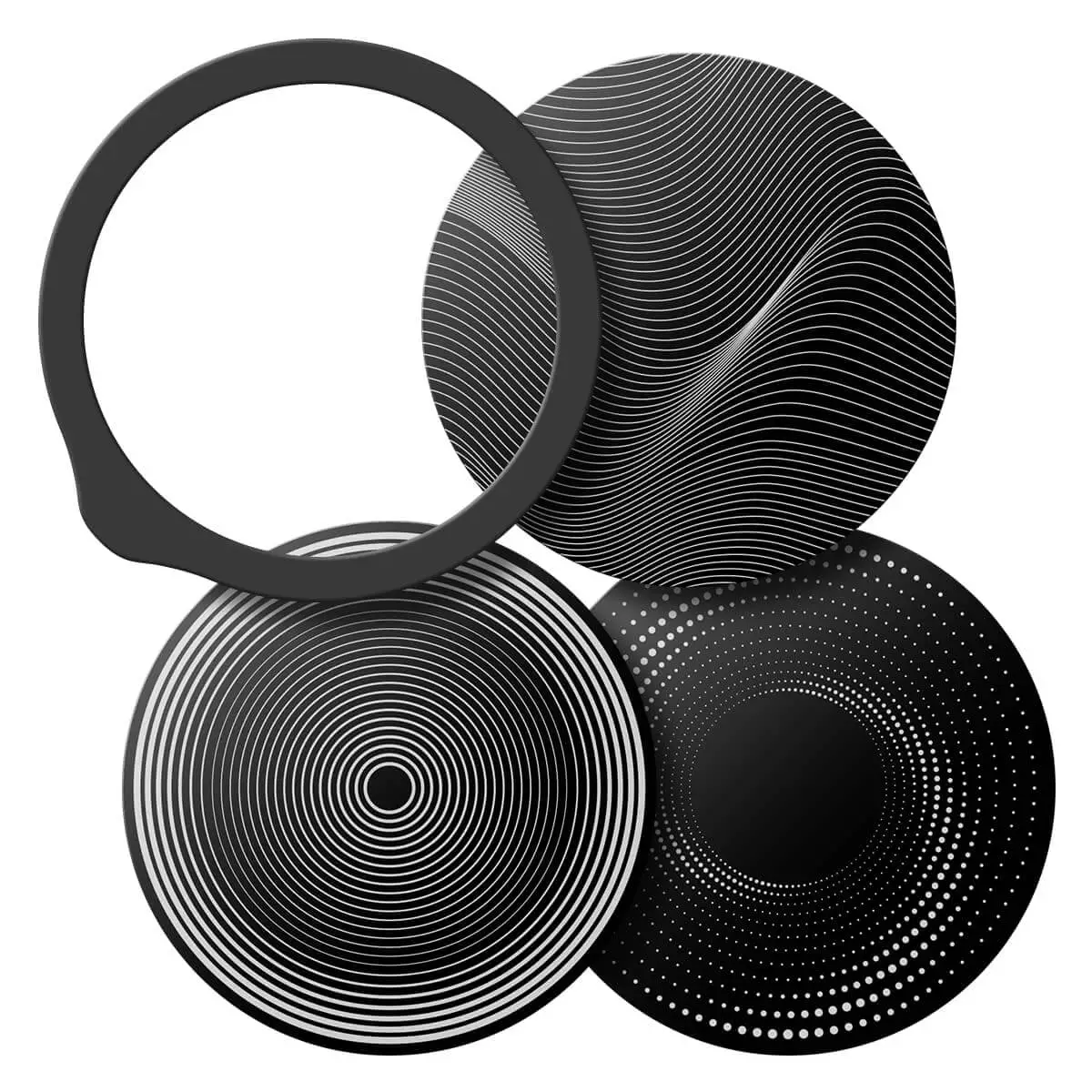  Set gegraveerde aluminium membranen “Drums”