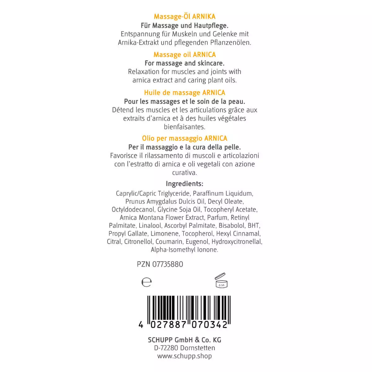  Arnica massageolie