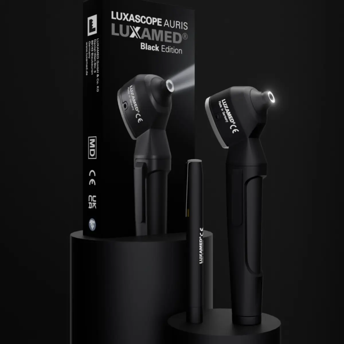  LuxaScope Auris otoscoop & diagnostische lamp in Black Edition-set 