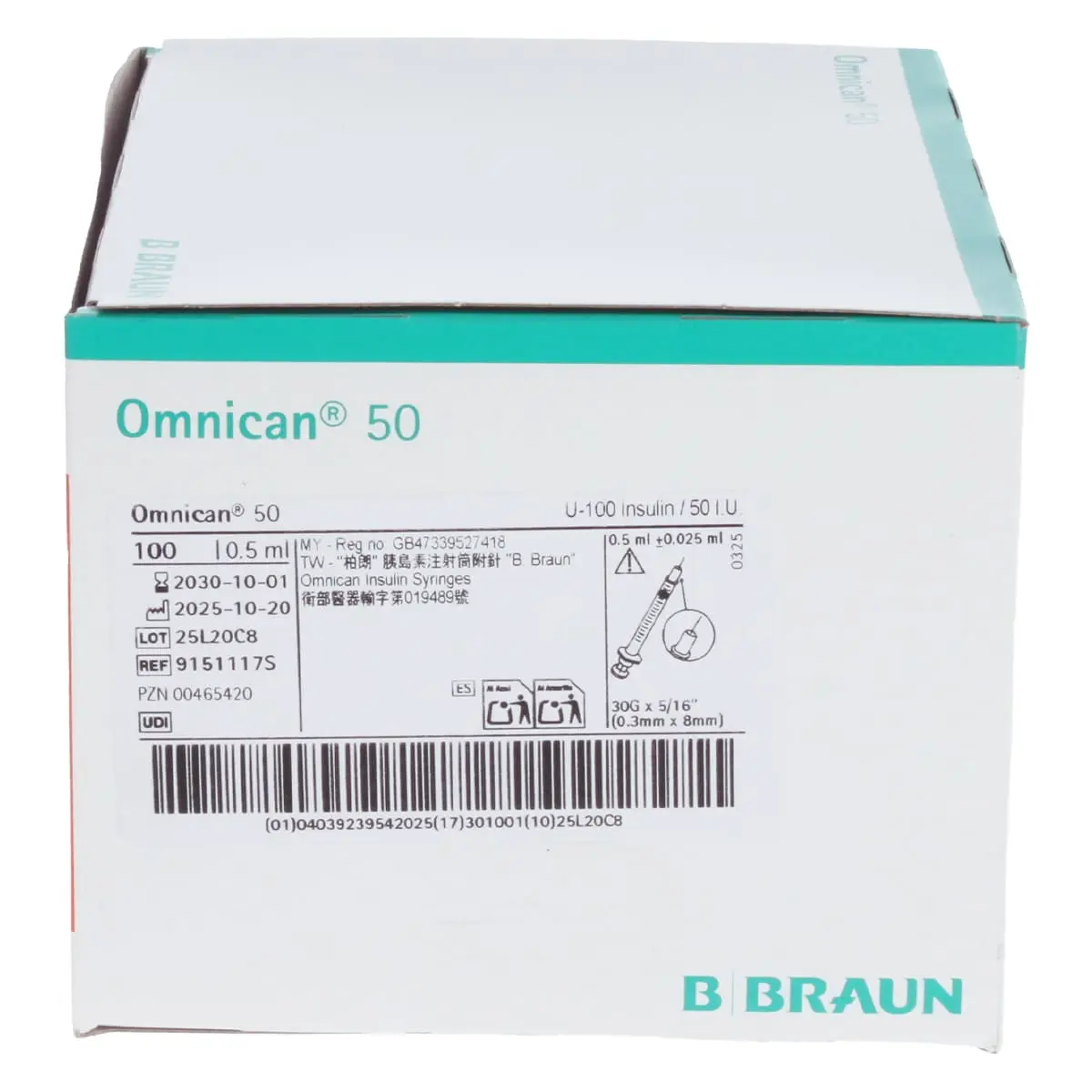  Omnican 50 injectiespuit voor U-100 insuline