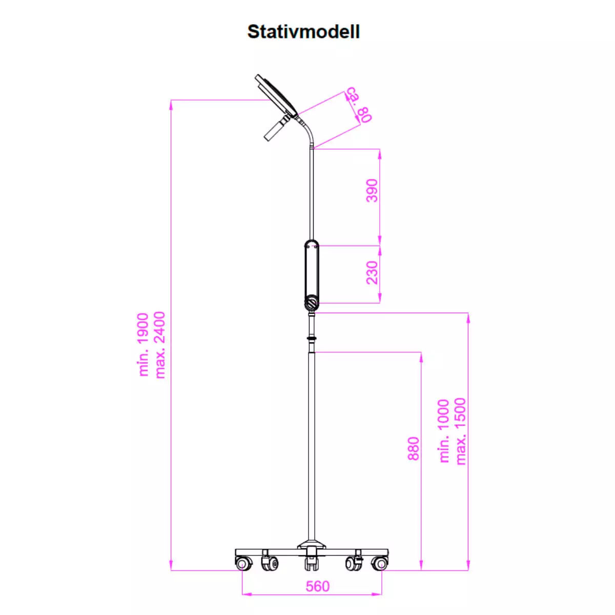  Mach 115 Untersuchungsleuchte Stativmodell