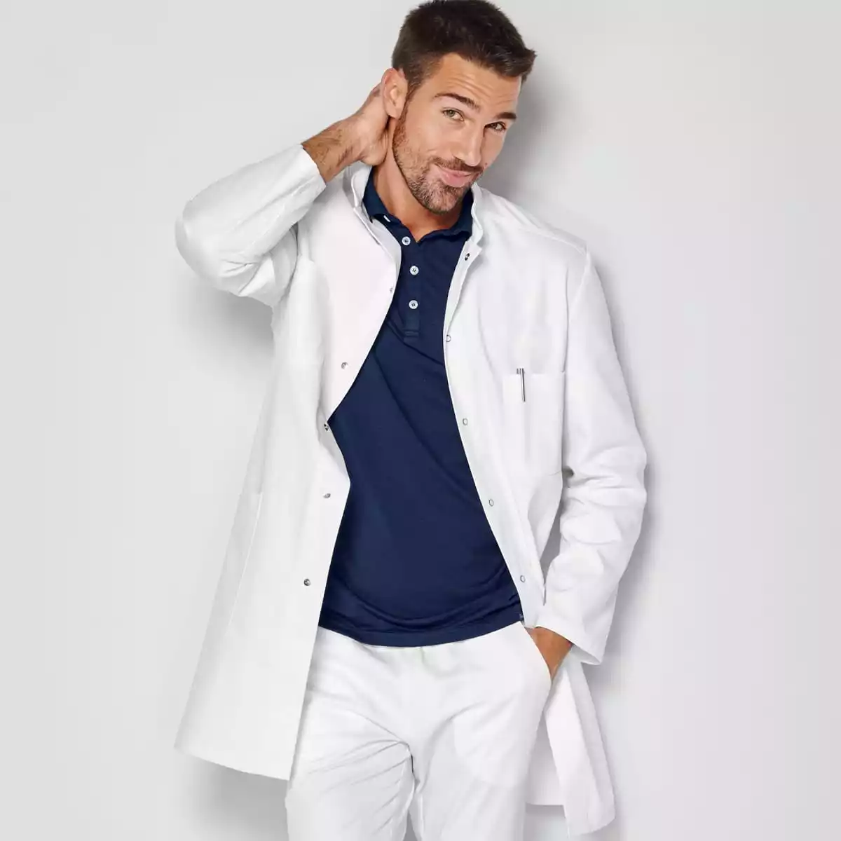  Doktersjas / labjas voor heren, wit