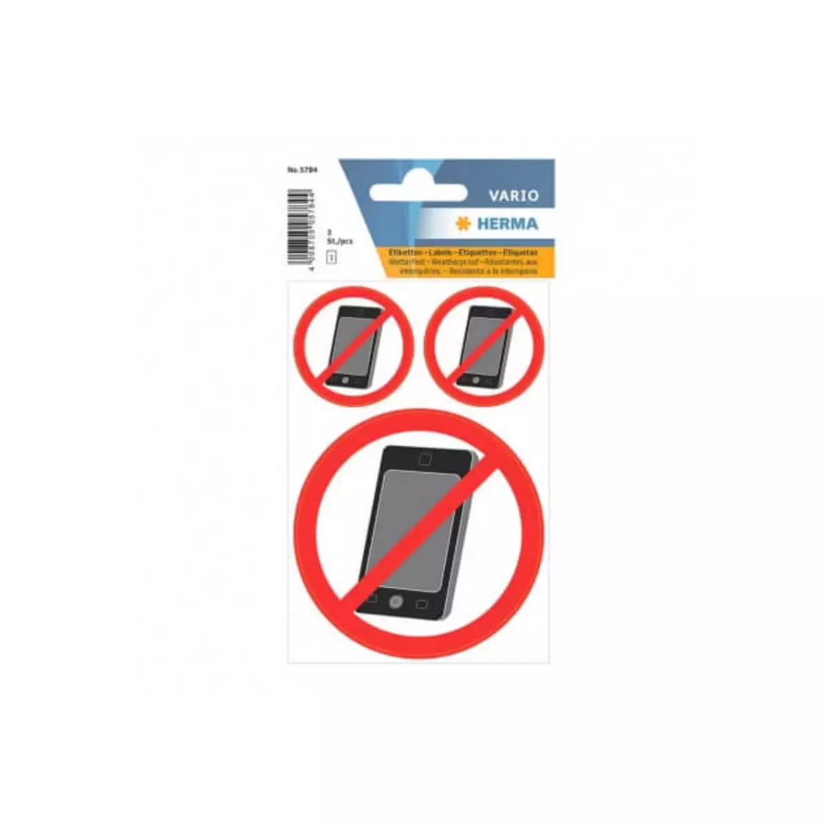  Geen mobiele telefoon" informatie labels