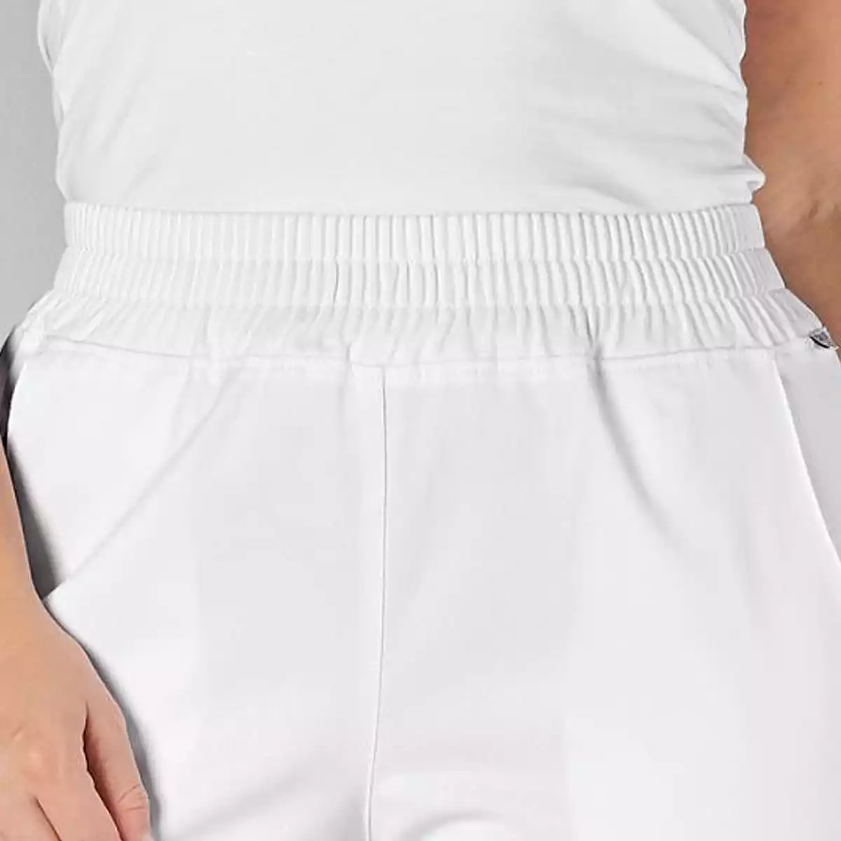  Damesbroek Napoli met elastische tailleband wit