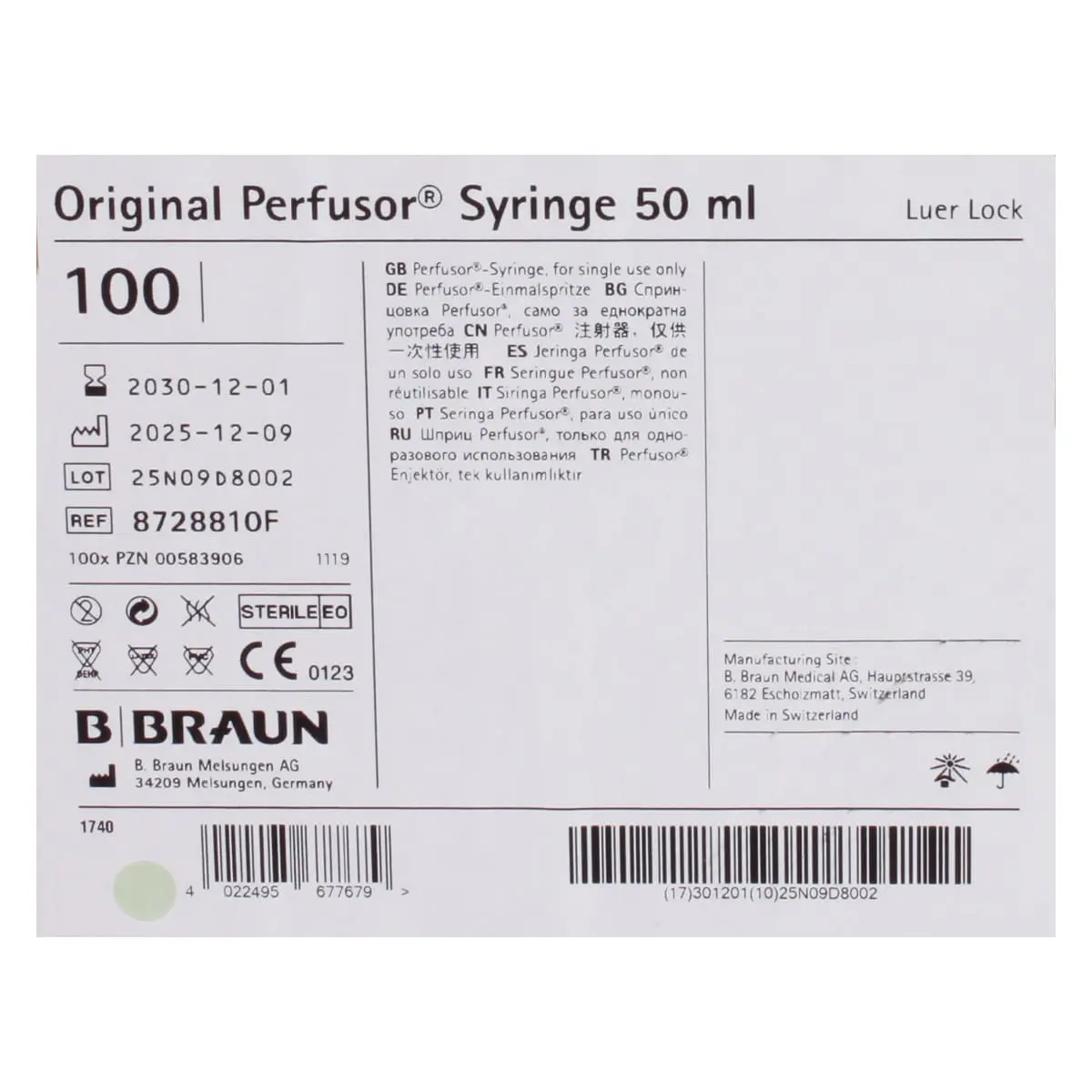 Originele perfusorspuiten 50 ml Originele perfusorspuiten 50 ml