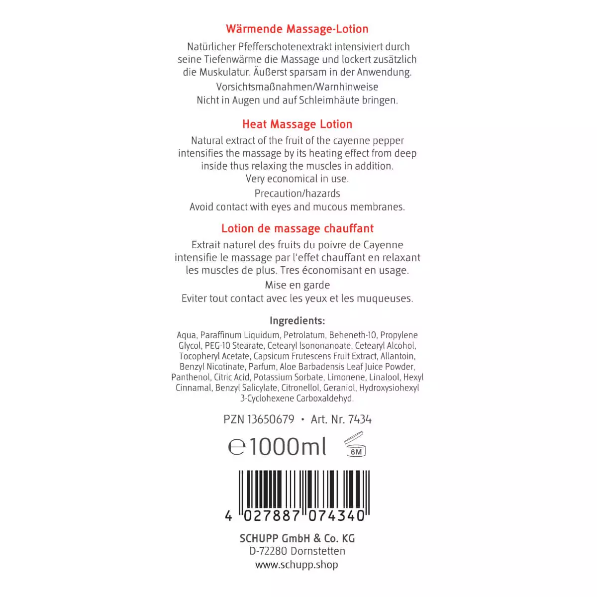  Verwarmende massage lotion