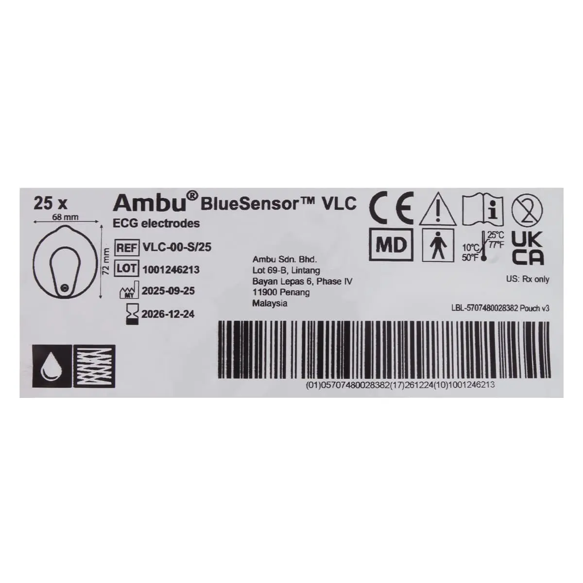 BlueSensor VLC-00-S/25 Einweg-EKG-Elektroden BlueSensor VLC-00-S/25 Einweg-EKG-Elektroden