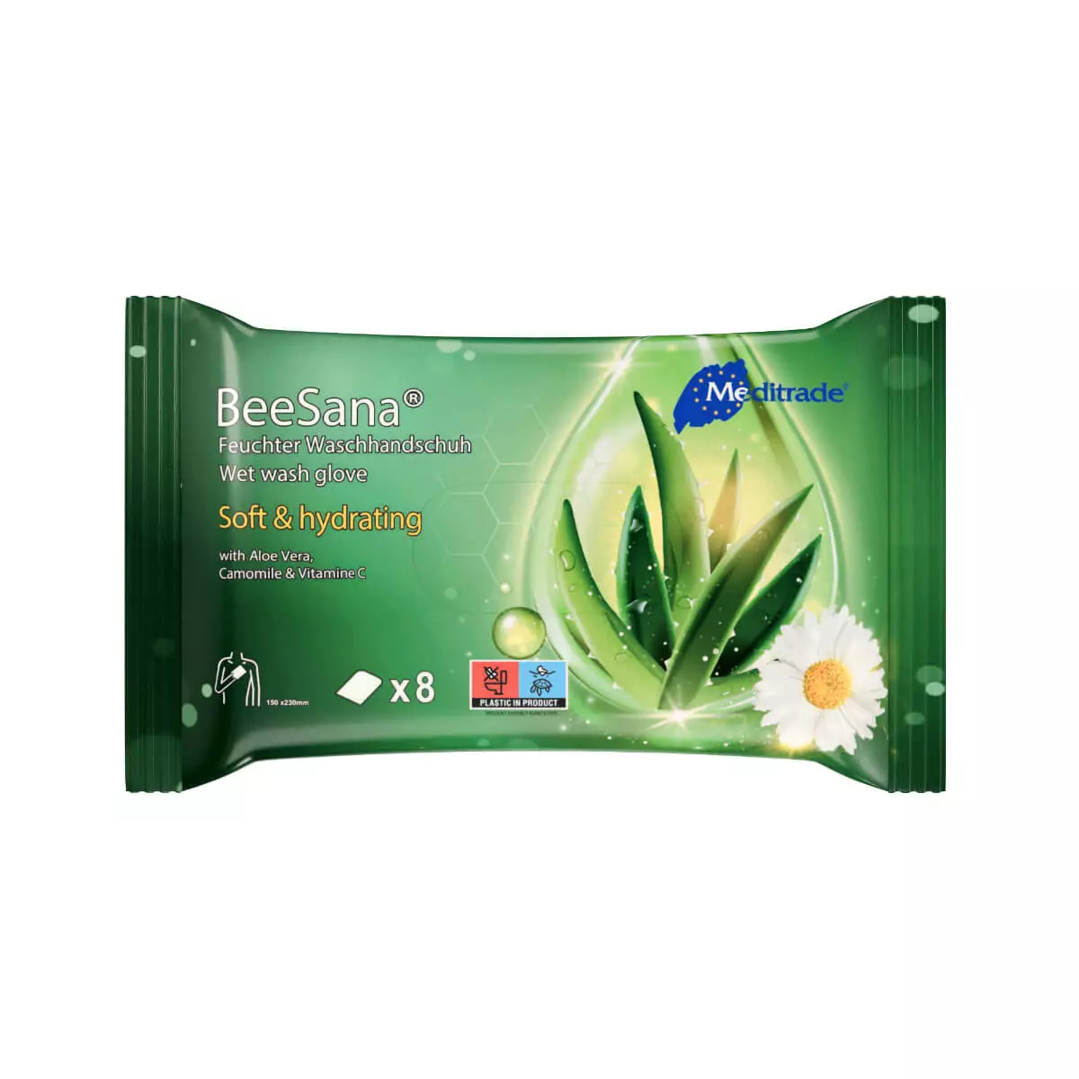  BeeSana Vochtige Washandschoen