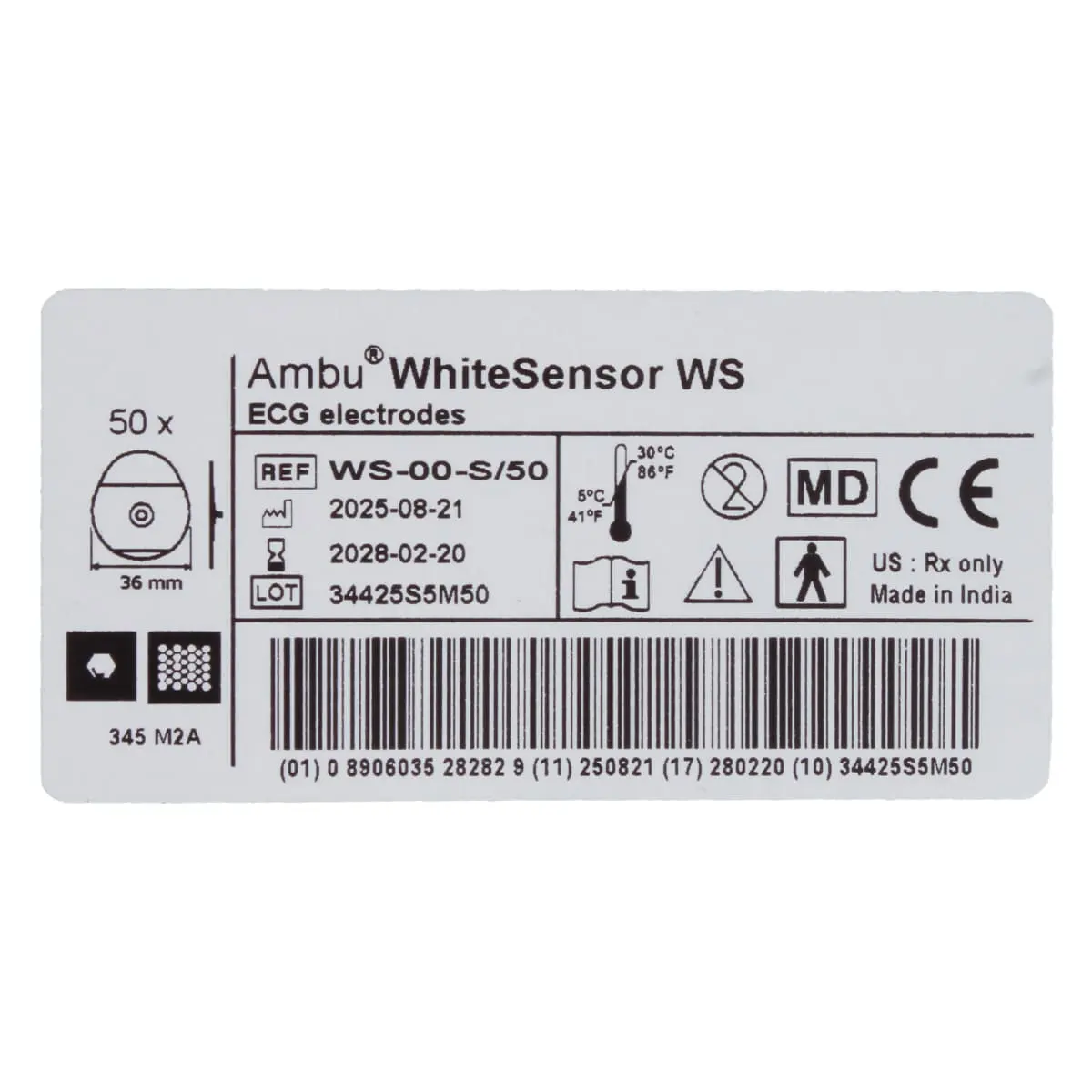 WhiteSensor WS-00-S/50 wegwerpelektroden voor ECG WhiteSensor WS-00-S/50 wegwerpelektroden voor ECG