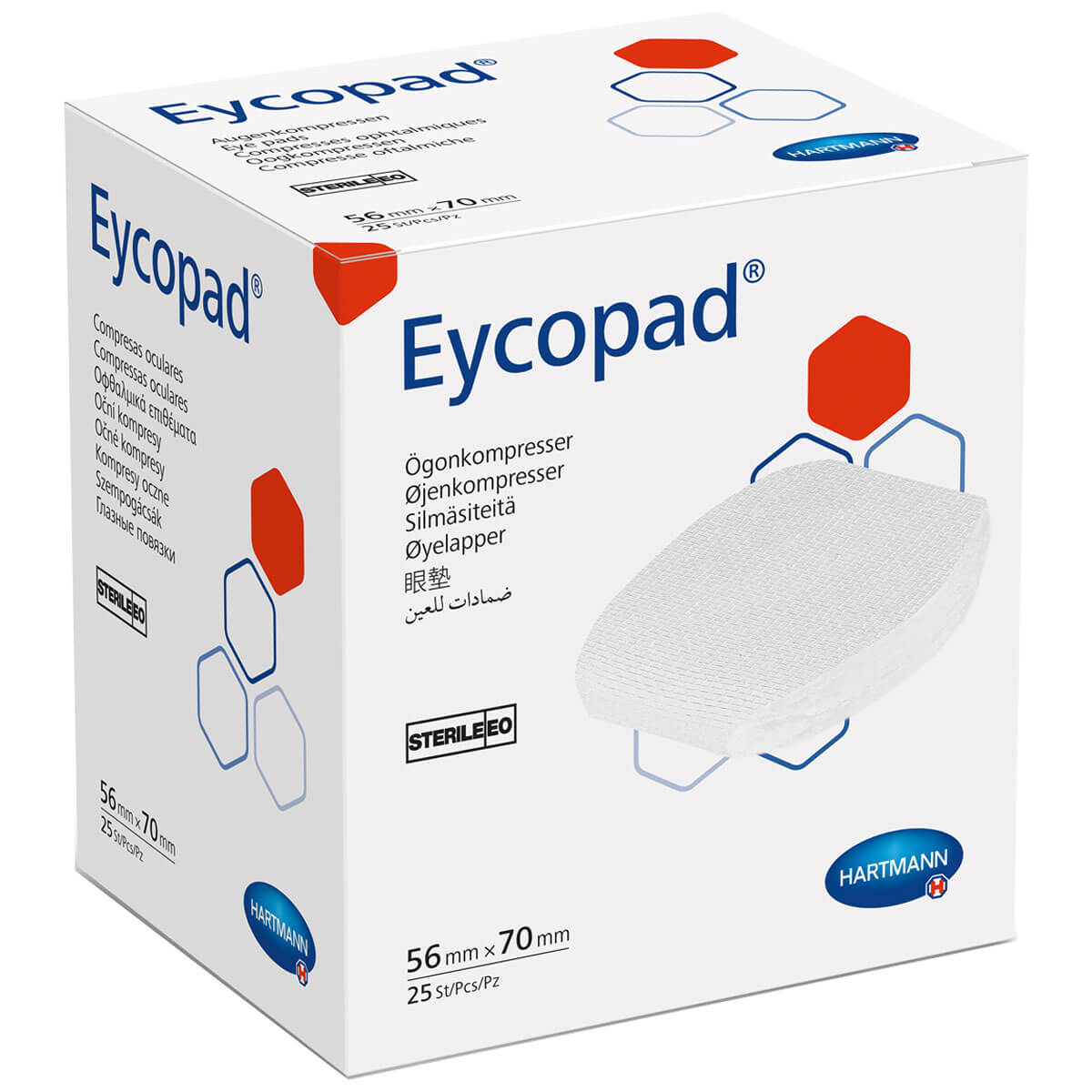 HARTMANN Eycopad oog kompres steriel, 56 x 70 mm – 25 stuks ...