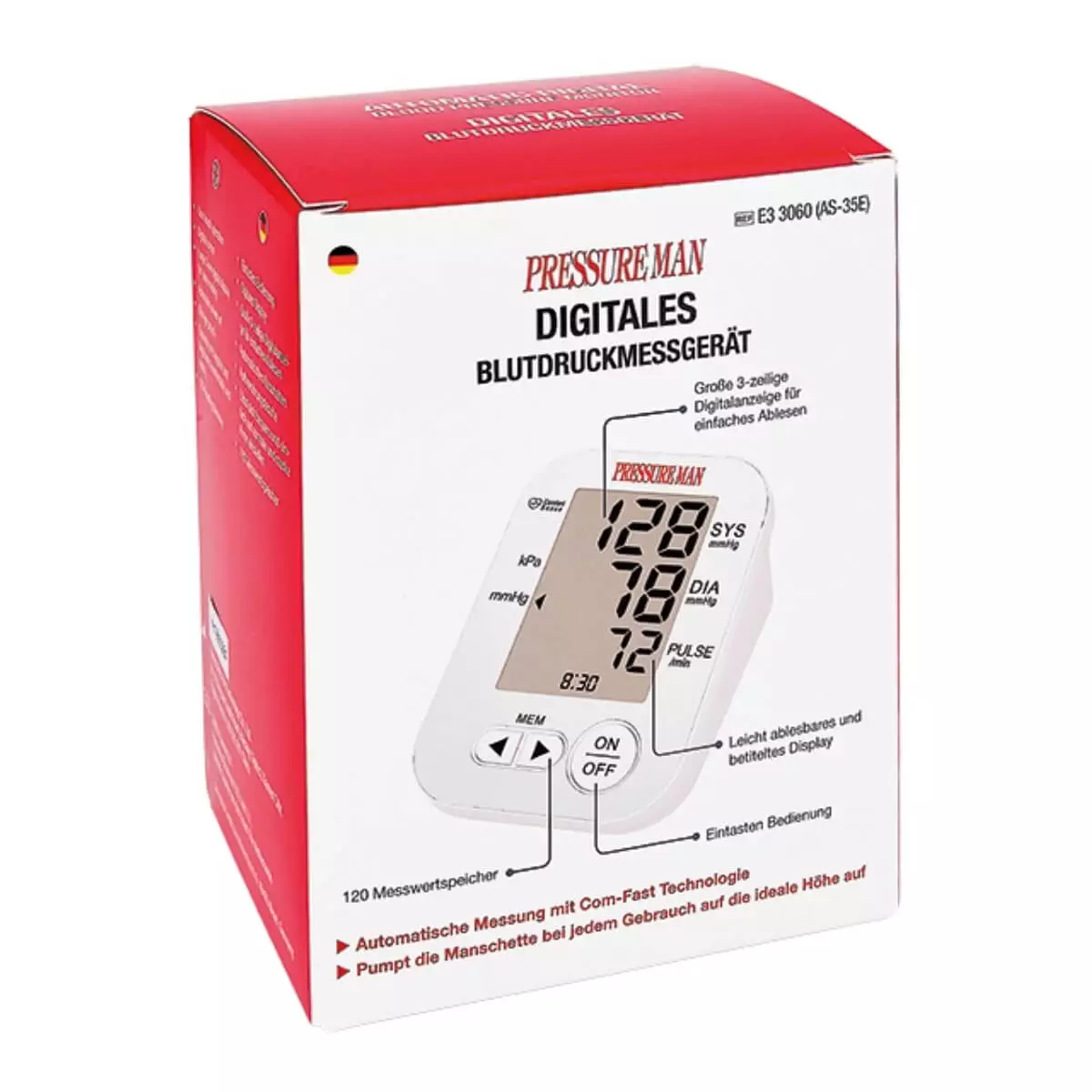  Pressure Man volautomatische bloeddrukmeter