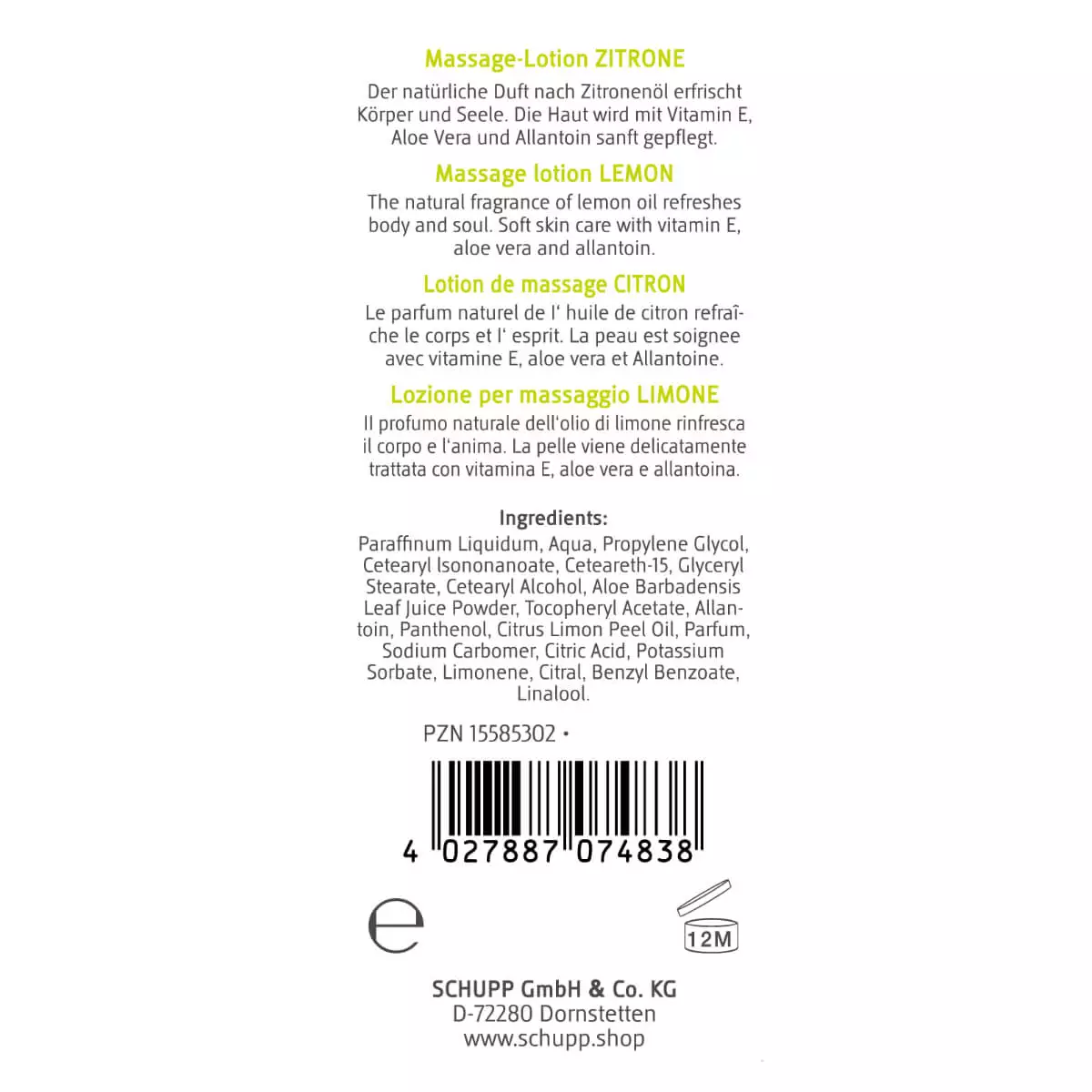  Citroen massage lotion